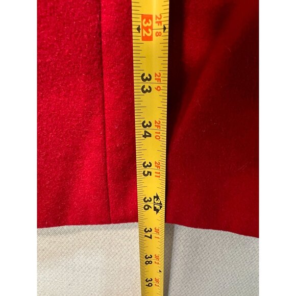 Chadwicks Women's Wool Notch Collar Button Front Long Coat Sz 12 Red Long Sleeve - Picture 10 of 12